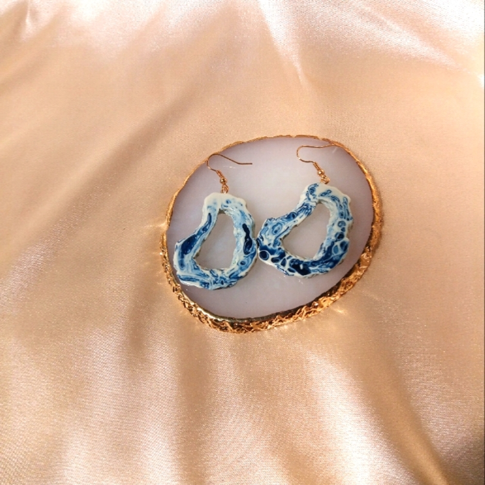 Marble resin earrings